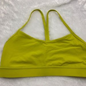 LULULEMON Neon Yellow FLOW Y NULU Sports Bra Sz 8